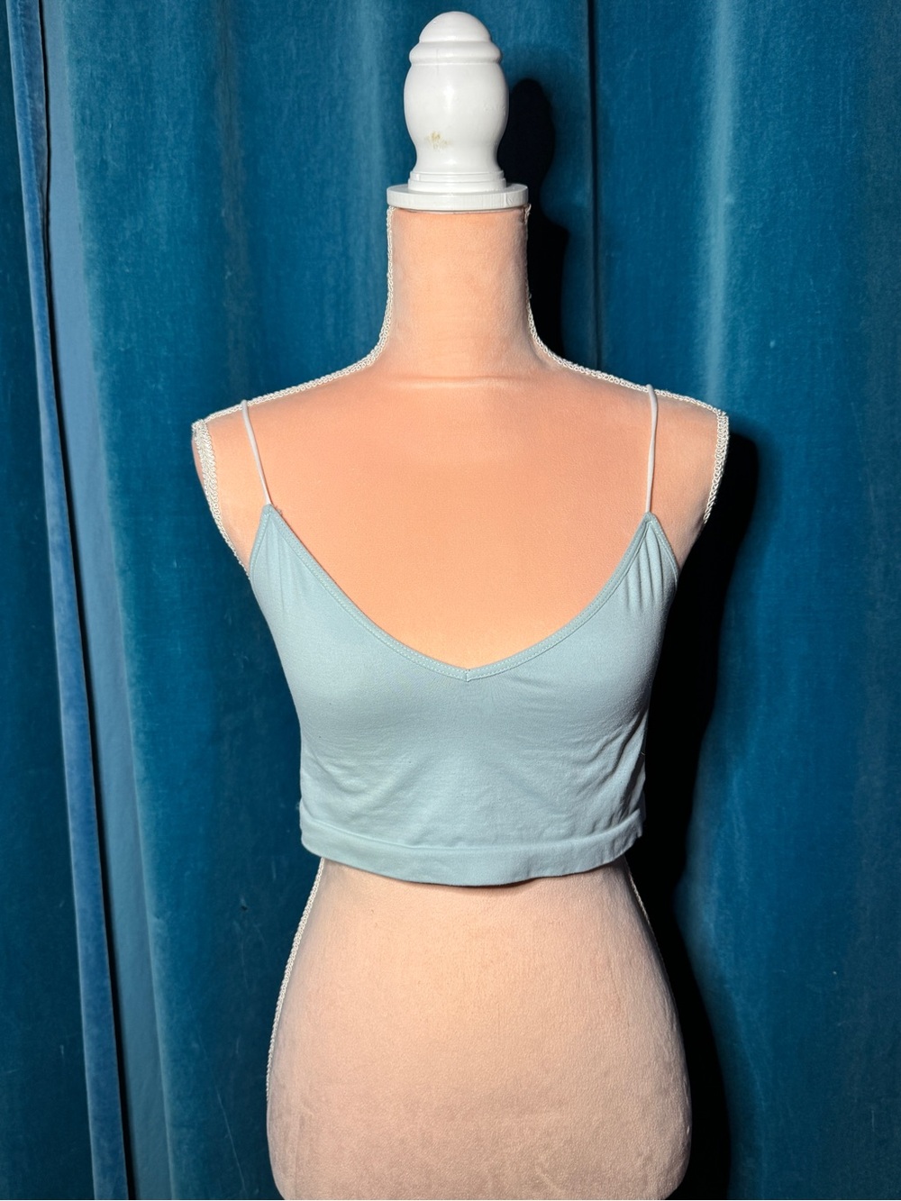 Women's Light Blue Spaghetti Strap Crop Top